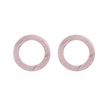 Brushed Silver 8mm Circle Studs Rose Gold Plated by BeYindi 