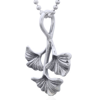 Tree Open Leaves On Branch Sterling Silver Pendant by BeYindi 