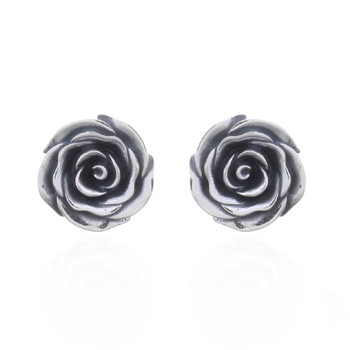 Rose in Bloom 925 Sterling Silver Stud Earrings by BeYindi 