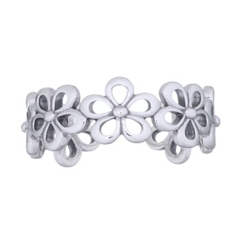 Adjustable Open Daisy Flowers Sterling Silver Toe Ring by BeYindi 