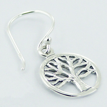Small Tree of Life Dangle Earrings Casted Sterling Silver by BeYindi 2