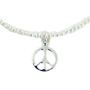 Freshwater Pearl Sterling Silver Peace Charm Bracelet by BeYindi 2