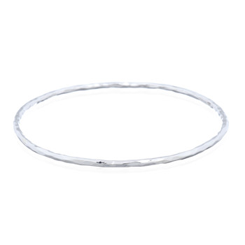 Sterling Silver Wire Bangle In Hammered Effect by BeYindi 