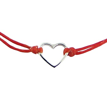 Open Silver Heart Macrame Bracelet with Sliding Knot by BeYindi 2