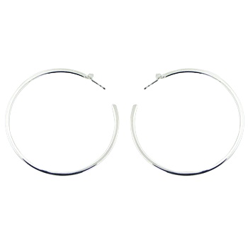 Classic 52 mm hoops silver earrings 