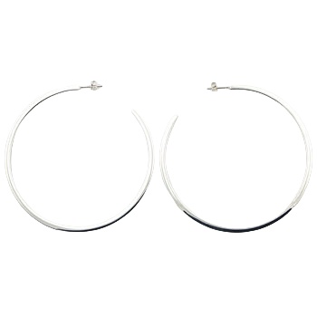 Super sized 70 mm hoop silver earrings 