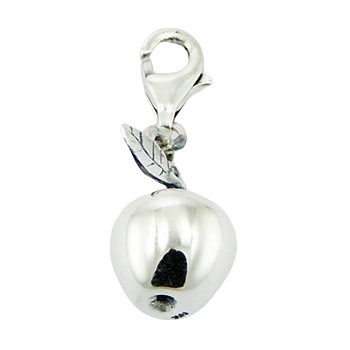 Paradise apple casted silver charm 