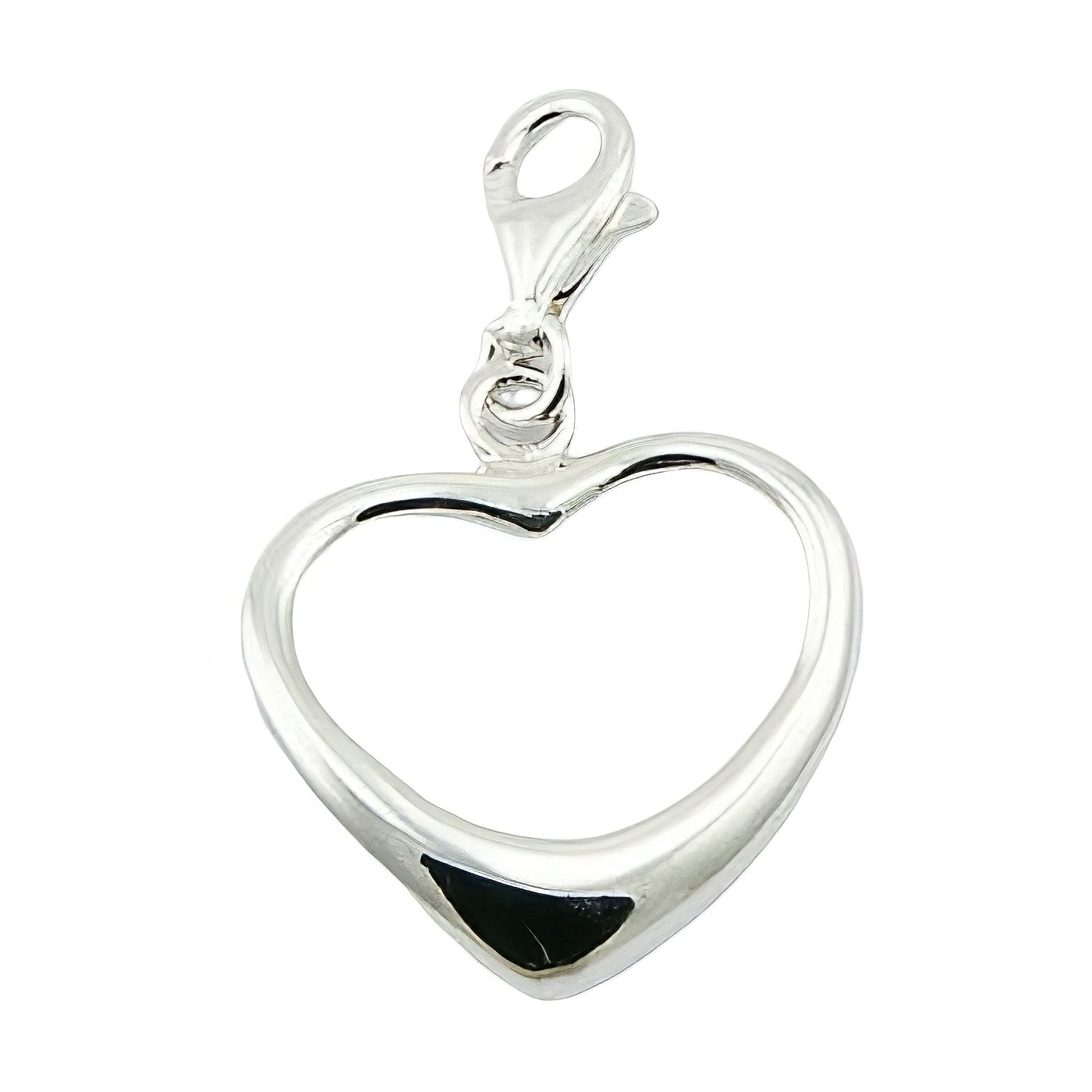 Asymmetrical heart outline silver charm 