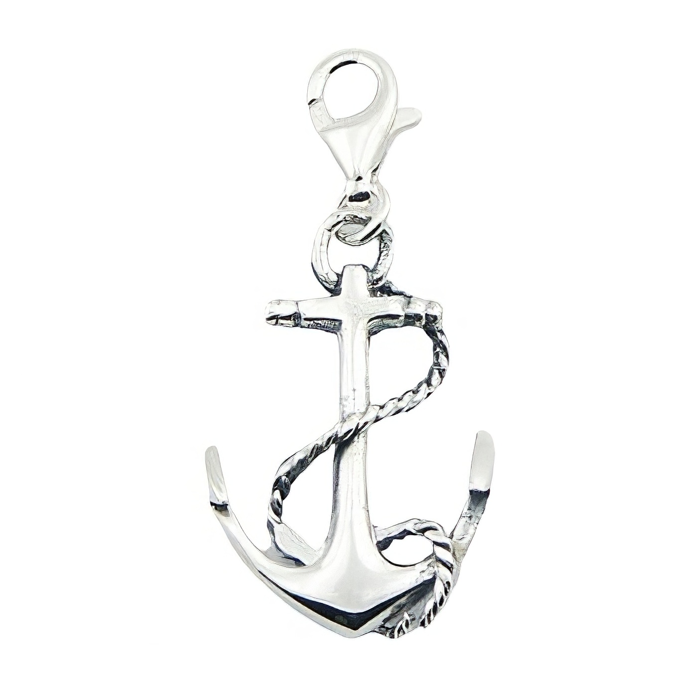 Nautic openwork anchor silver charm 