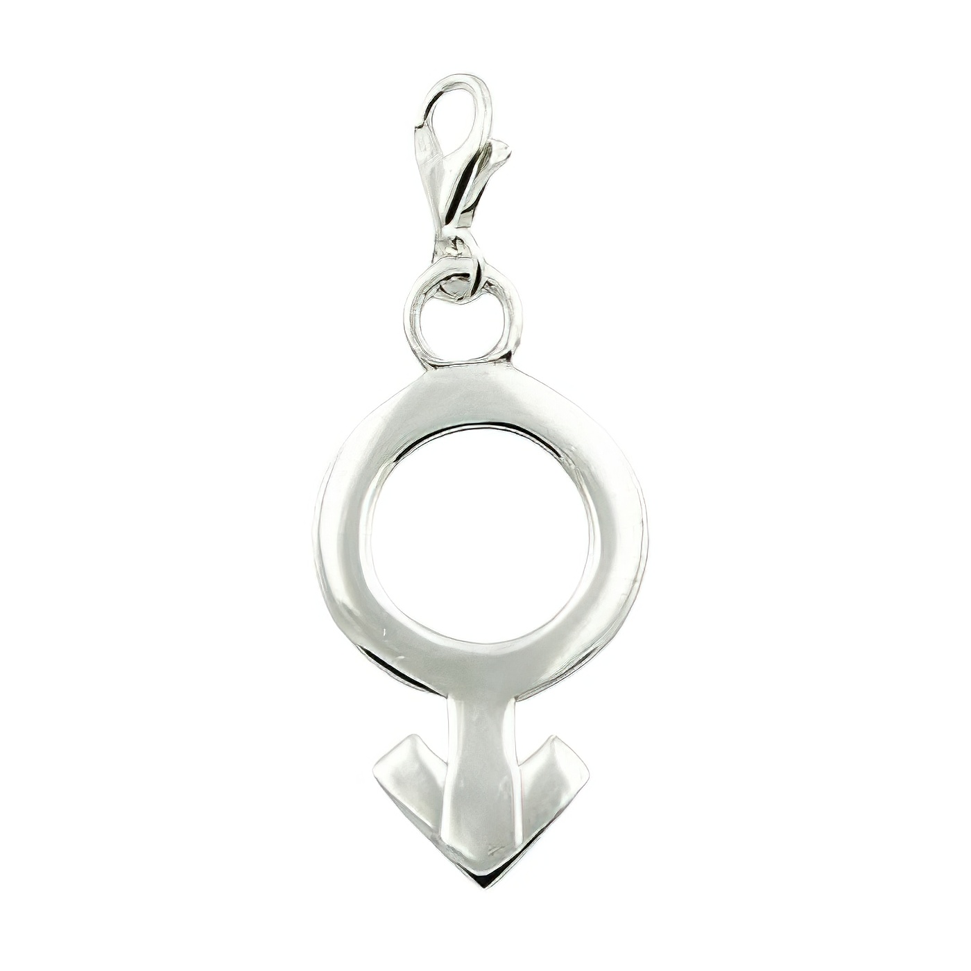 Zodiac mars symbol silver openwork charm 