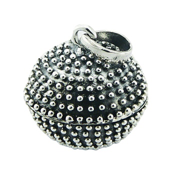 Balinese style silver sphere pendant with shiny beads 