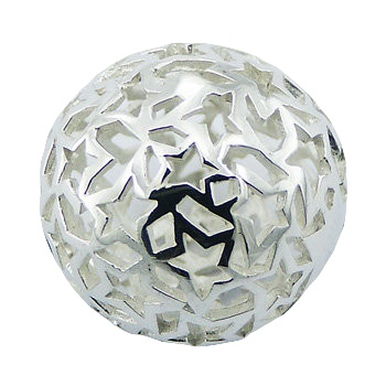 Airy silver sphere pendant with open stars 