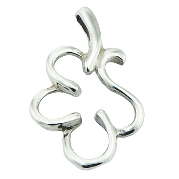 rounded leaf silver ajoure pendant 