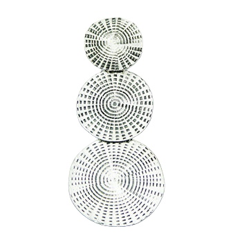 Designer stamped silver triple disc pendant 