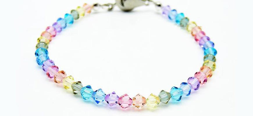 swarovski rainbow beaded bracelet