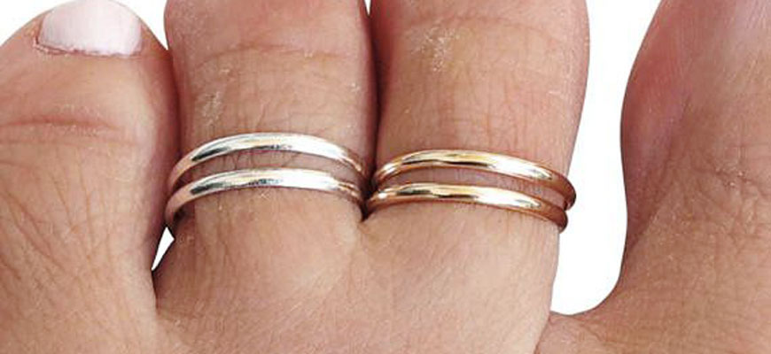 two line silver toe ring