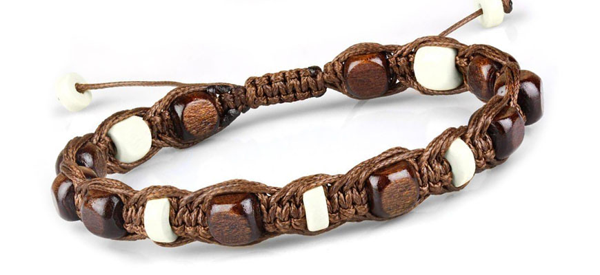 wood shamballa bracelet